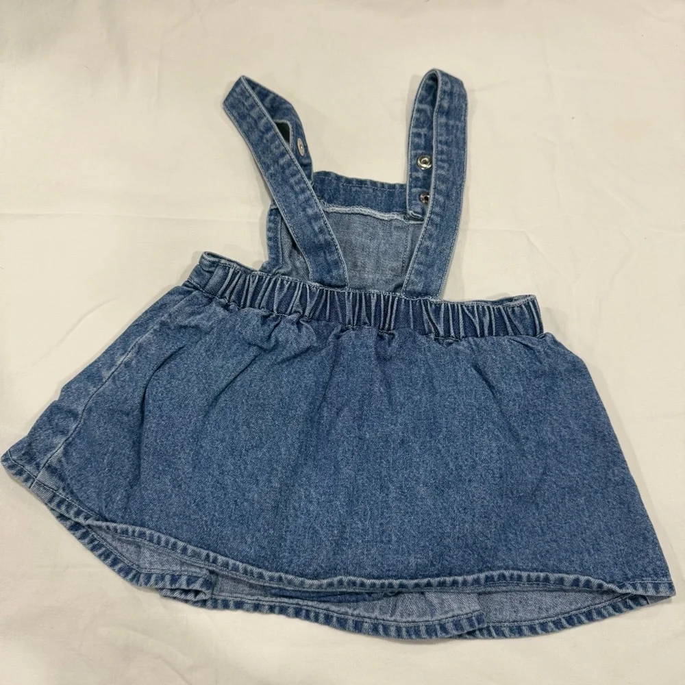 Y2K Arizona Jean Company Blue Denim Overall Skirt Size 6-9 Months